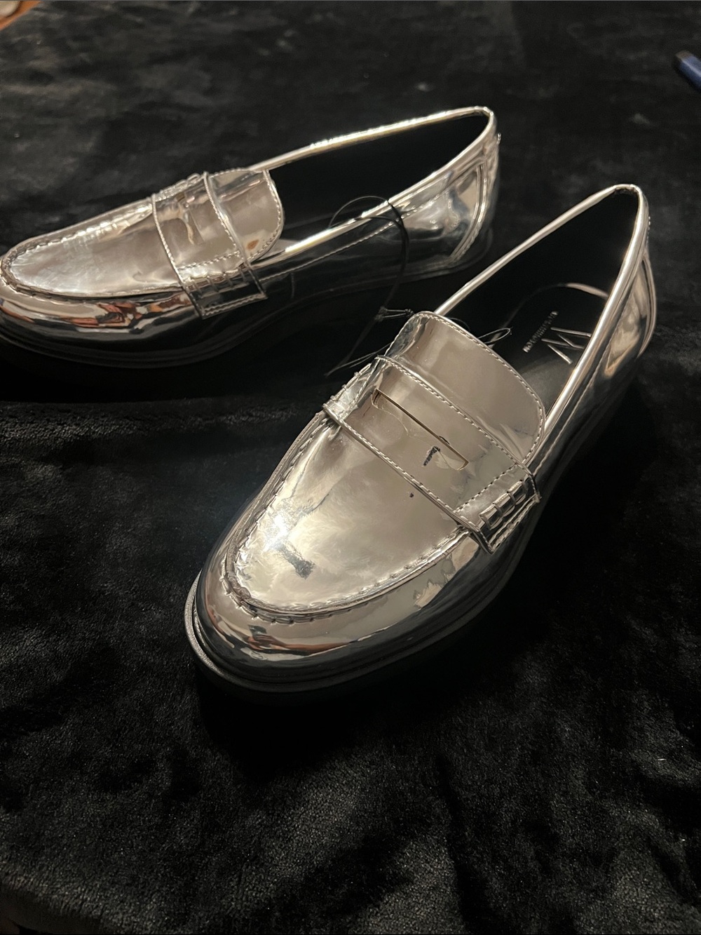 Worthington Metallic Silver Penny Loafers